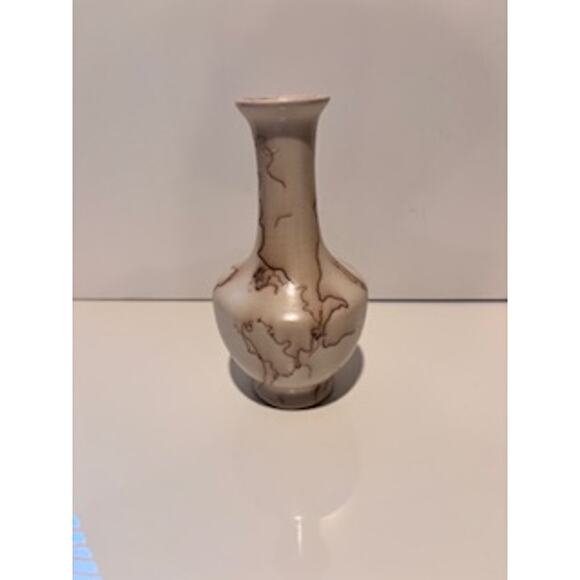 Mesa Verde Pottery Vase Horsehair Raku Native American Art Cream Brown - Picture 10 of 12